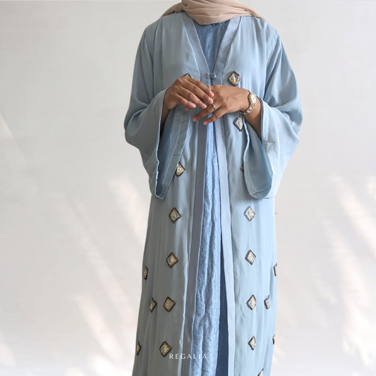 Ocean Glimmer Abaya - AD00460